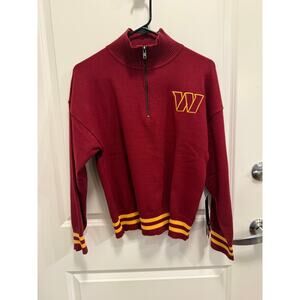 Washington Commanders NFL Quarter Zip Sweater Women Small Burgundy NWT